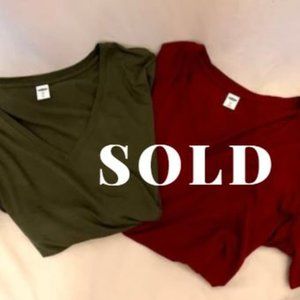 Old Navy "Luxe" Collection V-Neck Bundle Medium Tops